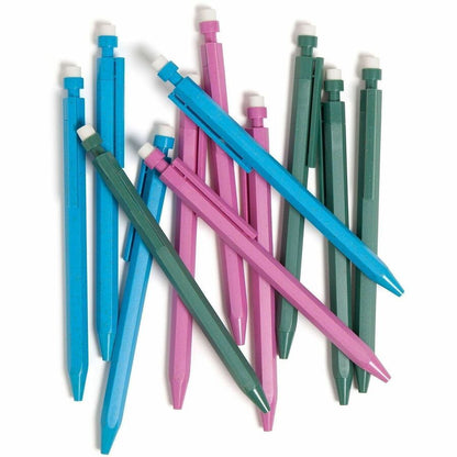 U Brands U-Eco Speckled Hex Mechanical Pencils, 0.7 mm Green, Pink, Blue, Gray Lead, Green, Pink, Blue Barrel, HB/#2 (UBR6591U0124)