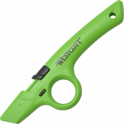 Westcott Non-Replaceable Finger Loop Safety Cutter, Green (ACM17530EA)