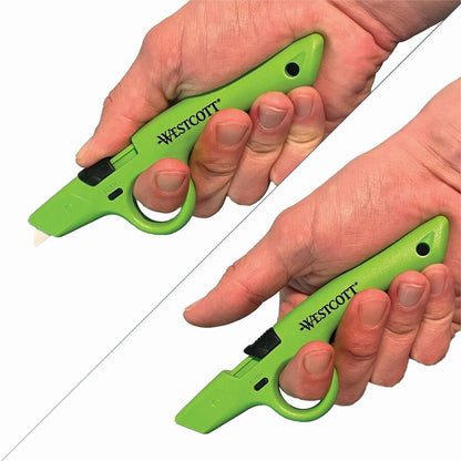 Westcott Non-Replaceable Finger Loop Safety Cutter, Green (ACM17530EA)