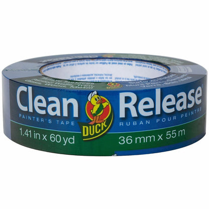 Duck Clean Release Blue Painter's Tape, 60 yd Length x 1.41" x 5.6 mil Thickness, 3" Core, 16/Pack (DUC284373)