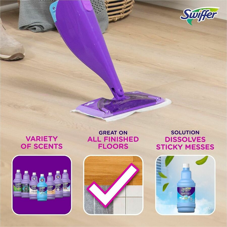 Swiffer WetJet MS Floor Cleaner, 40.6 fl oz (1.3 quart), Gain Scent (PGC77809BT)