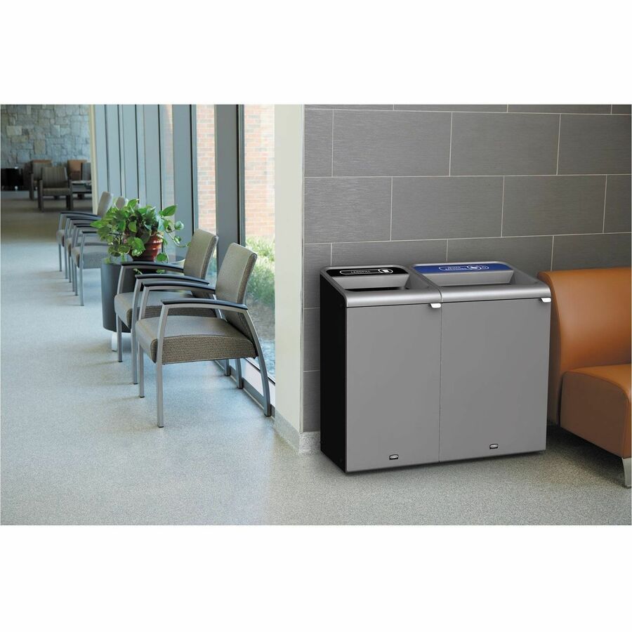 Rubbermaid Commercial Configure 1 Stream Gray Container, Open Top, 45 gal Capacity (RCP1961508)