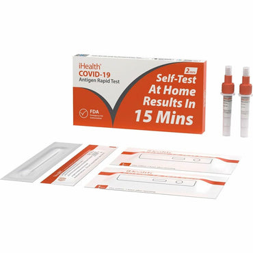 iHealth Rapid Antigen Test Kit, Kit for COVID-19, 2/Box (WSHTSTIHEALTH2)