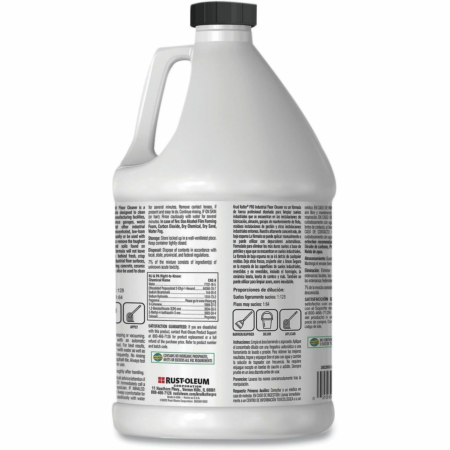 Rust-Oleum Pro Heavy-Duty Low-Foam Floor Cleaner, 128 fl oz, Lemon Scent (RST382263EA)