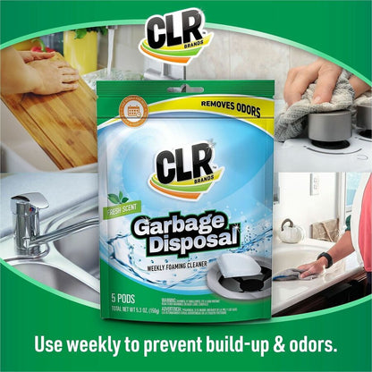 CLR Pro Garbage Disposal Cleaner, 5.3 oz, Fresh Scent, 6/Carton (JELGDC6)