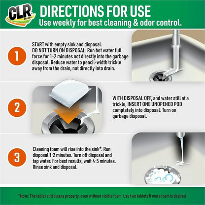 CLR Pro Garbage Disposal Cleaner, 5.3 oz, Fresh Scent, 6/Carton (JELGDC6)