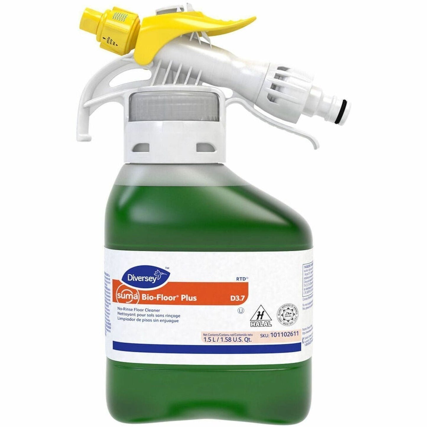 Suma Bio-Floor Plus D3.7, 50.7 fl oz, 8.8 pH, Surfactant Scent, Deodorize, Rinse-free (DVO101102611)