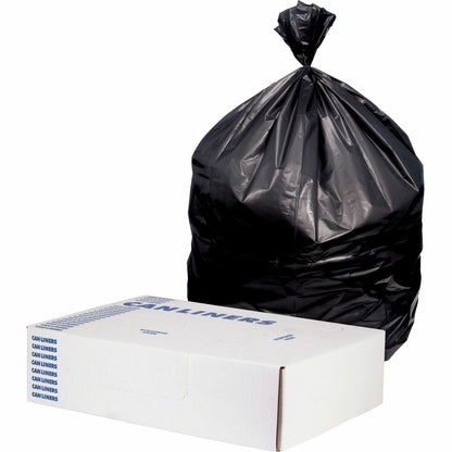 Heritage Value Line Can Liners, 56 gal Capacity, 43" x 45" x 1.20 mil Thickness, 100/Box, Black (HERX8645SKR0V)