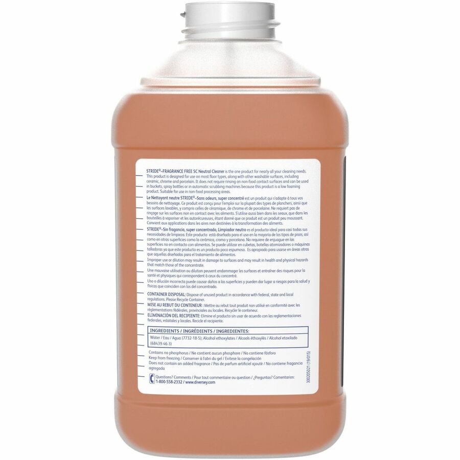 Diversey Stride Fragrance Free Neutral Cleaner, 84.5 fl oz, 2/Carton (DVO94240626)
