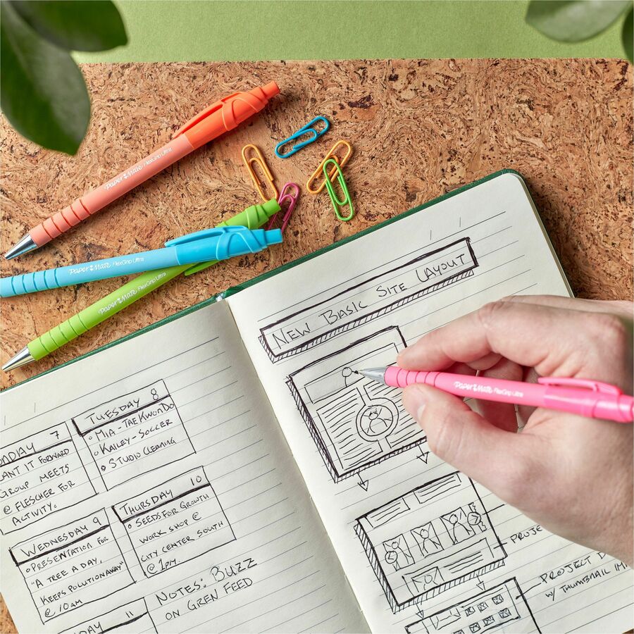 paper-mate-flexgrip-ultra-recycled-pens-1-mm-medium-pen-point-retractable-black-ink-green-rubberized-pink-orange-blue-assorted-barrel-4-pack-pap2202864_7