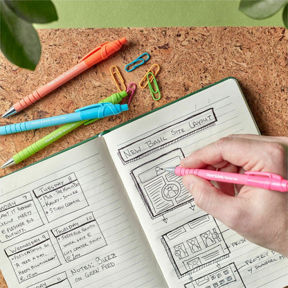 paper-mate-flexgrip-ultra-recycled-pens-1-mm-medium-pen-point-retractable-black-ink-green-rubberized-pink-orange-blue-assorted-barrel-4-pack-pap2202864_7