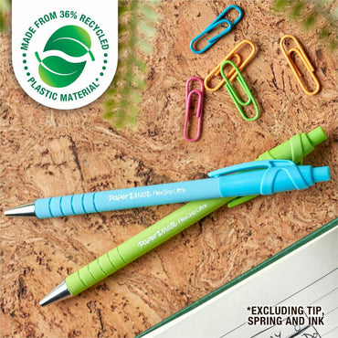 paper-mate-flexgrip-ultra-recycled-pens-1-mm-medium-pen-point-retractable-black-ink-green-rubberized-pink-orange-blue-assorted-barrel-4-pack-pap2202864_2