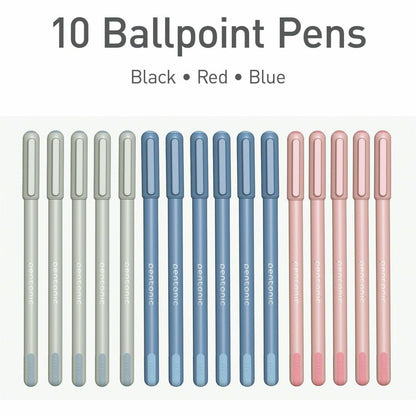 pentonic-frosted-barrel-ballpoint-pens-0-7-mm-fine-pen-point-assorted-ink-frost-barrel-10-box-pntpen13088_1