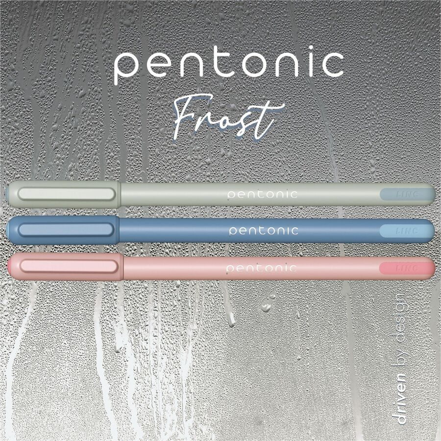 pentonic-frosted-barrel-ballpoint-pens-0-7-mm-fine-pen-point-assorted-ink-frost-barrel-10-box-pntpen13088_2