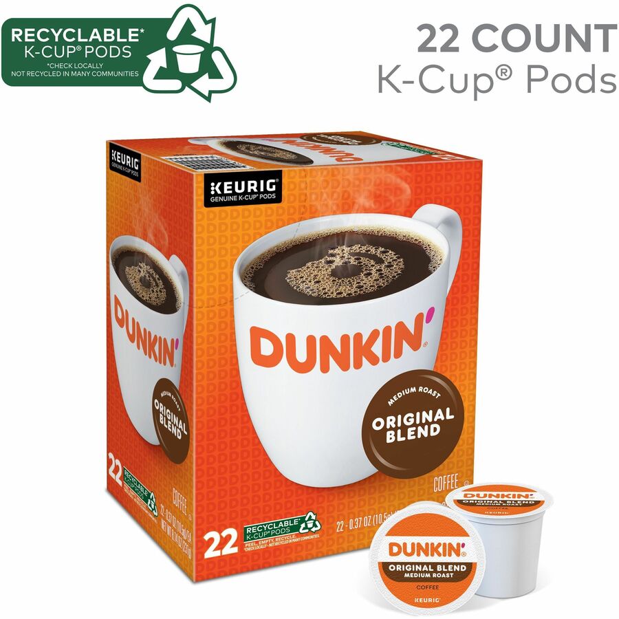 Dunkin' K-Cup Original Blend Coffee, Medium Roast, 22/Box (GMT0315)