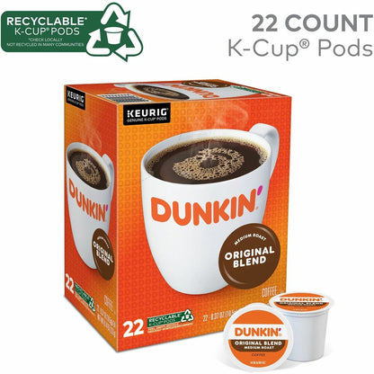 Dunkin' K-Cup Original Blend Coffee, Medium Roast, 22/Box (GMT0315)