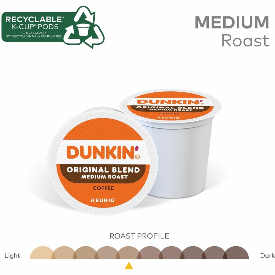 Dunkin' K-Cup Original Blend Coffee, Medium Roast, 22/Box (GMT0315)