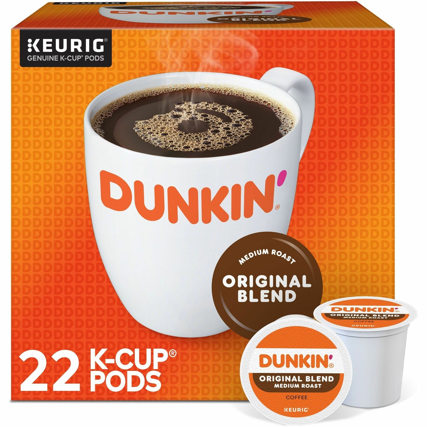 Dunkin' K-Cup Original Blend Coffee, Medium Roast, 22/Box (GMT0315)