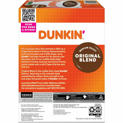 Dunkin' K-Cup Original Blend Coffee, Medium Roast, 22/Box (GMT0315)