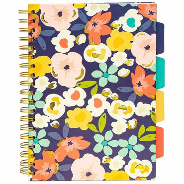 Pukka Pads B5 Floral Love Project Book, 0.31" Ruled, 6 59/64" x 9 27/32", Wire Bound, Heart, Geometric, Navy Floral Cover, 3/Pack (PKP9033CD)