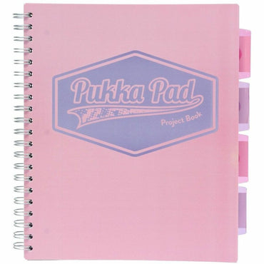 Pukka Pads Project Book US Letter size, 0.31" Ruled, 8½" x 11", Teal Polypropylene, Pink, Blue Cover, 100 Sheets, Printed, 3/Pack (PKP8867PST)