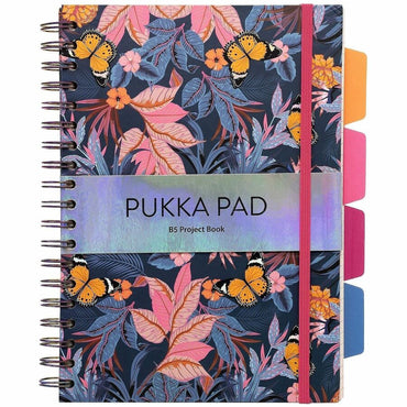 Pukka Pads Bloom B5 Hardcover Project Book, 0.31" Ruled, 6 29/32" x 9 4/5", 2.25" x 8.8" x 10.3", 3/Pack (PKP9494BLMASST)