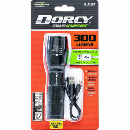 Dorcy 300 Lumen Ultra HD USB Flashlight, LED, 300 lm Lumen (DCY414379)