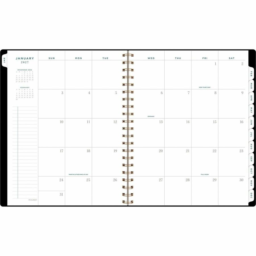 At-A-Glance Signature Lite Weekly Monthly Planner, 8½" x 11", 12-Month, Jan 2027-Dec 2027, Black (AAGYP905L05)