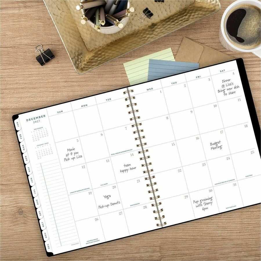 At-A-Glance Signature Lite Weekly Monthly Planner, 8½" x 11", 12-Month, Jan 2027-Dec 2027, Black (AAGYP905L05)