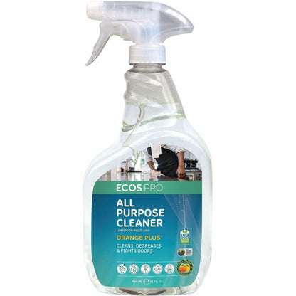 ECOS PRO Orange Plus All-Purpose Cleaner & Degreaser, Ready-To-Use, Spray, 32 fl oz, Citrus Scent, 6/Carton (EOPPL97066)