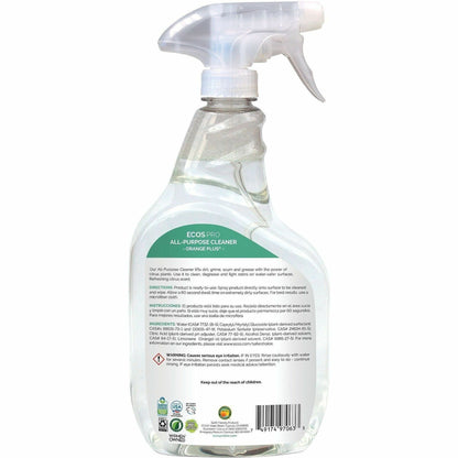 ECOS PRO Orange Plus All-Purpose Cleaner & Degreaser, Ready-To-Use, Spray, 32 fl oz, Citrus Scent, 6/Carton (EOPPL97066)