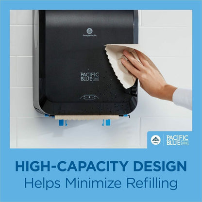 Pacific Blue Ultra High Cap Touchless Towel Dispenser, 1150 ft Roll Diameter, 16" x 12.9" x 8.9", Black (GPC59594)