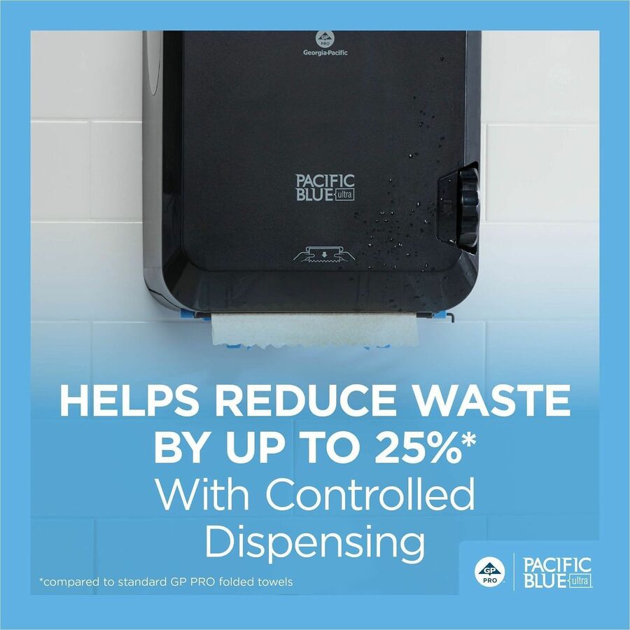 Pacific Blue Ultra High Cap Touchless Towel Dispenser, 1150 ft Roll Diameter, 16" x 12.9" x 8.9", Black (GPC59594)