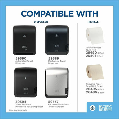 Pacific Blue Ultra High Cap Touchless Towel Dispenser, 1150 ft Roll Diameter, 16" x 12.9" x 8.9", Black (GPC59594)