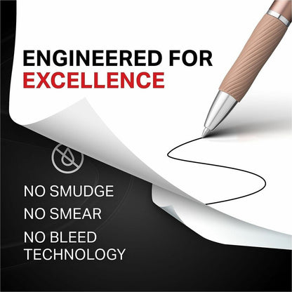 Sharpie S-Gel Pen, Black Ink, Rose Gold Metal Barrel, 0.7 mm Pen Point, Retractable, Gel-based, Writing, 2/Pack (SAN2194742)