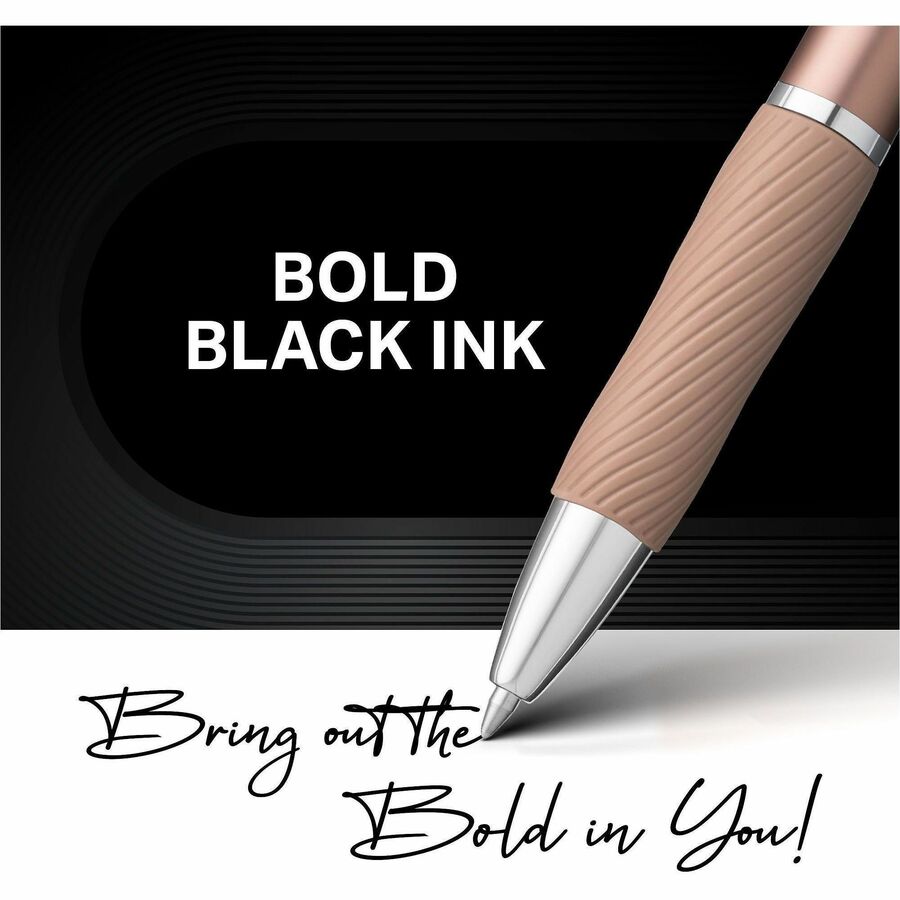 Sharpie S-Gel Pen, Black Ink, Rose Gold Metal Barrel, 0.7 mm Pen Point, Retractable, Gel-based, Writing, 2/Pack (SAN2194742)