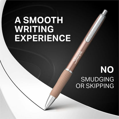 Sharpie S-Gel Pen, Black Ink, Rose Gold Metal Barrel, 0.7 mm Pen Point, Retractable, Gel-based, Writing, 2/Pack (SAN2194742)