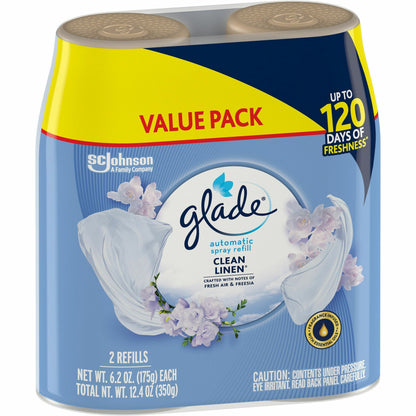Glade Automatic Spray Refill Value Pack, Spray, 12.4 fl oz, 70 Day, Long Lasting, 2/Pack (SJN375366)