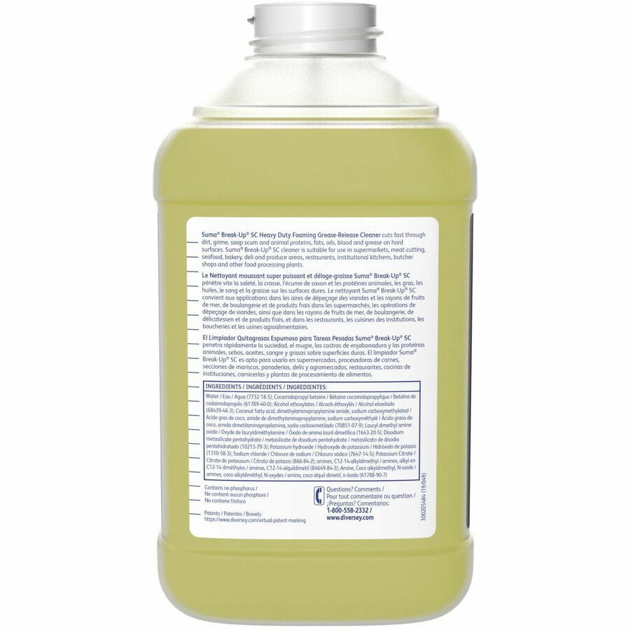 Suma Break-Up SC D3.5 Ready-To-Use/Concentrate, 84.5 fl oz, 11.36 to 13.9 pH, Surfactant Scent, 2/Carton (DVO95192347)