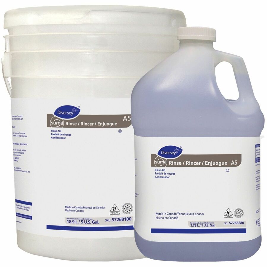 Suma Rinse A5, For General Purpose, 128 fl oz, 7.1 to 7.42 pH, Surfactant Scente, 4/Carton (DVO57268280)