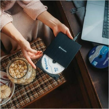 Verbatim Blu-ray Writer, External, BD-R/RE Support, 6x BD Write, 8x DVD Write, Double-layer Media Supported, Slimline (VER43888)