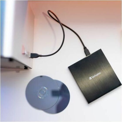 Verbatim Blu-ray Writer, External, BD-R/RE Support, 6x BD Write, 8x DVD Write, Double-layer Media Supported, Slimline (VER43888)