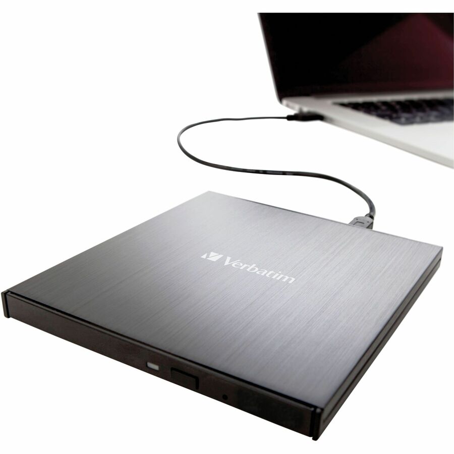 Verbatim Blu-ray Writer, External, BD-R/RE Support, 6x BD Write, 8x DVD Write, Double-layer Media Supported, Slimline (VER43888)