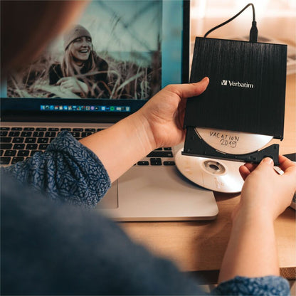 Verbatim Blu-ray Writer, External, BD-R/RE Support, 6x BD Write, 8x DVD Write, Double-layer Media Supported, Slimline (VER43888)