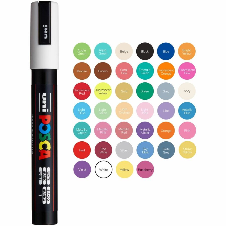 uniball-posca-paint-marker-1-8-mm-fine-bullet-2-5-mm-marker-point-white-yellow-apricot-pink-lavender-blue-green-ink-water-based-8-pack-ubcpc5m8csoft_9