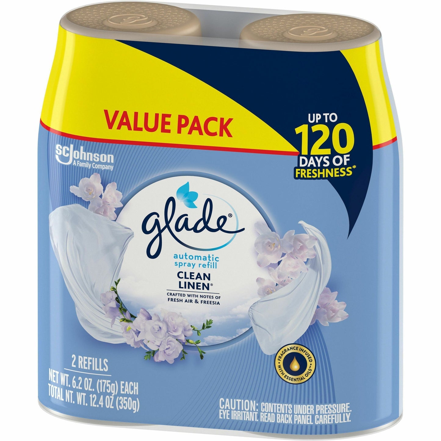 Glade Automatic Spray Refill Value Pack, 12.4 fl oz, 70 Day, Long Lasting, 2/Pack, 3/Carton (SJN375366CT)