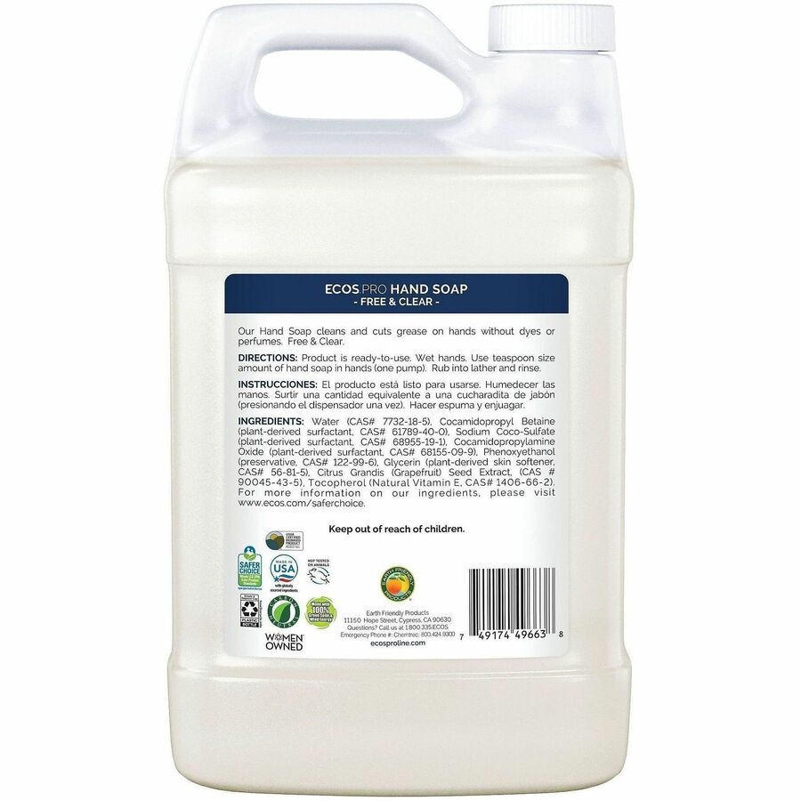 ECOS PRO Liquid Hand Soap, Free and Clear Scen, 4/Carton (EOPPL966304)