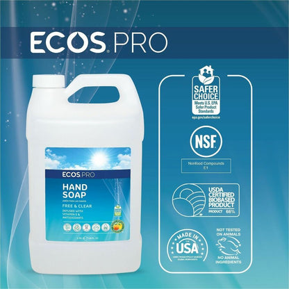 ECOS PRO Liquid Hand Soap, Free and Clear Scen, 4/Carton (EOPPL966304)