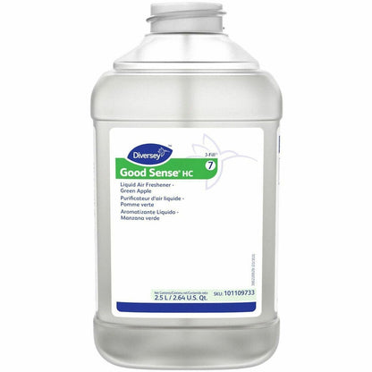 Diversey Good Sense Air Freshener, Liquid, 84.5 fl oz, Green Apple, Odor Neutralizer (DVO101109733)