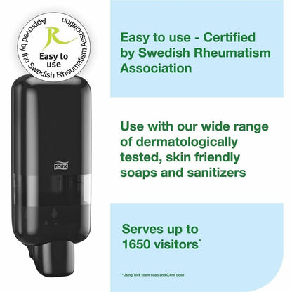 TORK S4 Soap and Sanitizer Dispenser, Black (TRK581508)